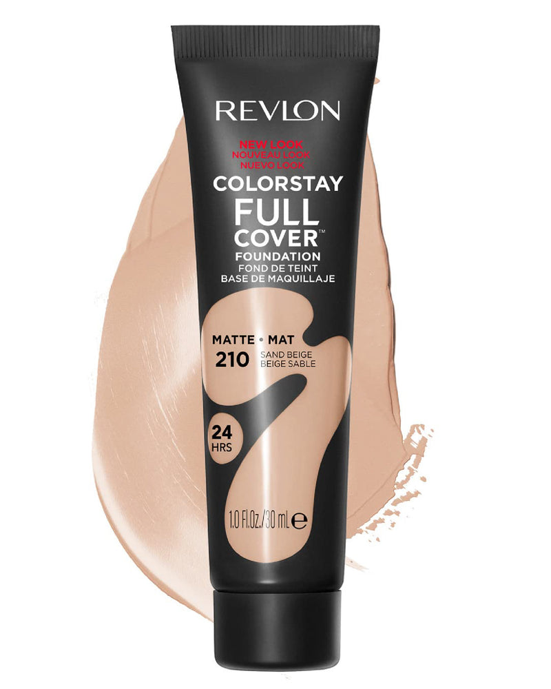 Revlon ColorStay Full Cover Matte Foundation, Sand Beige 210, 30ml