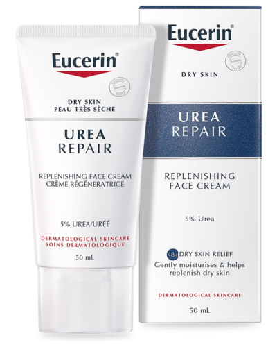 Eucerin UreaRepair Face Cream 5% Urea, 50ml – Nourishing Day Cream for Dry Skin